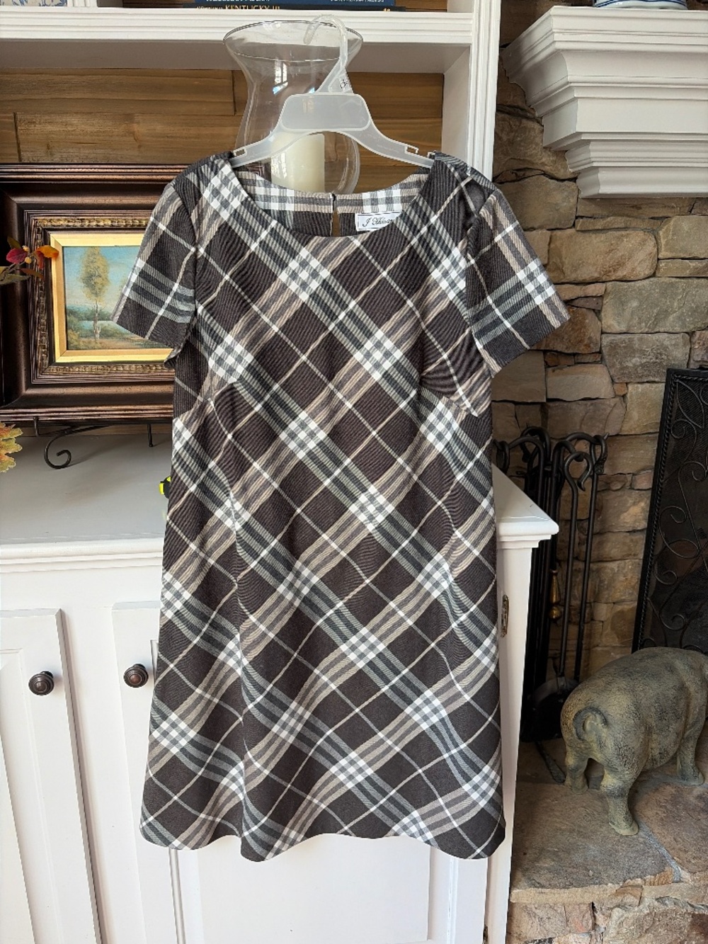 Grey plaid Aline dress